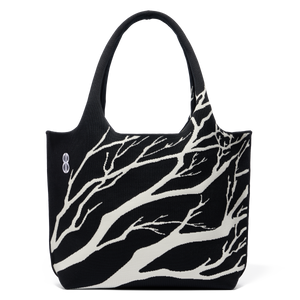 Sutton City Tote - Black Tree Branches with pouch - Large