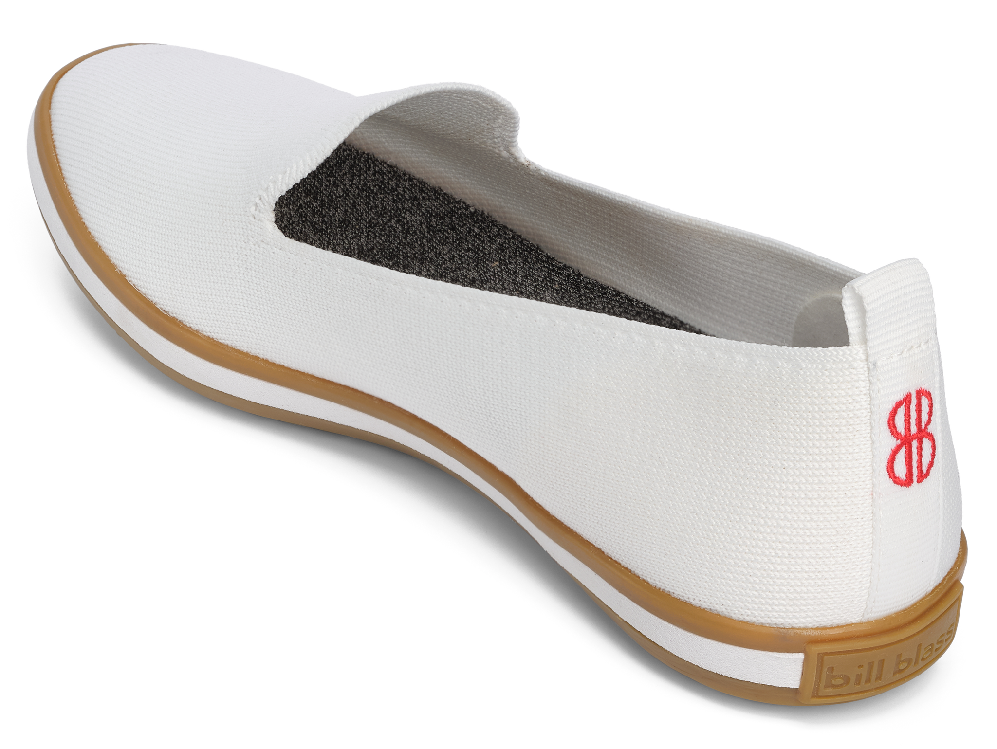 Sutton Knit Slip On seen from behind - White