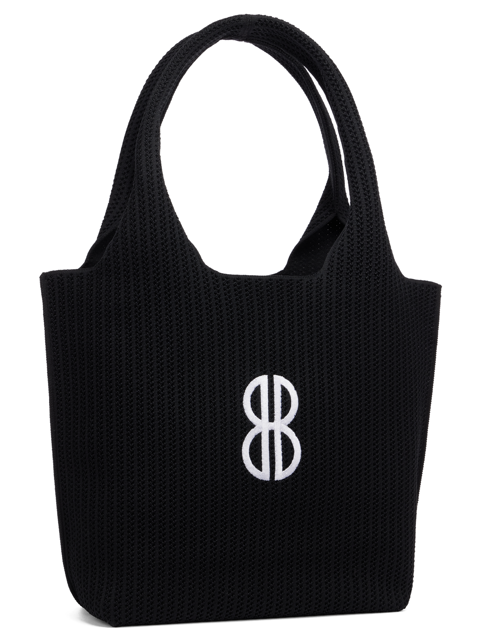 Sutton City Tote - Black Stripe Monogram seen from the other front