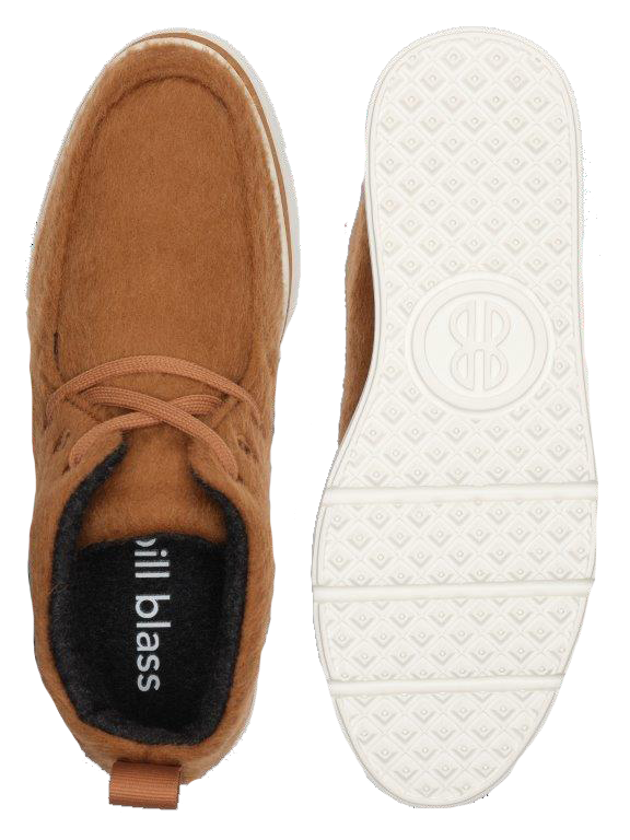 Mid Top Wool Sneaker and sole from above - Buckthorn