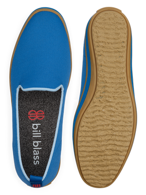 Sutton Knit Slip On and sole seen from above - Sea Blue