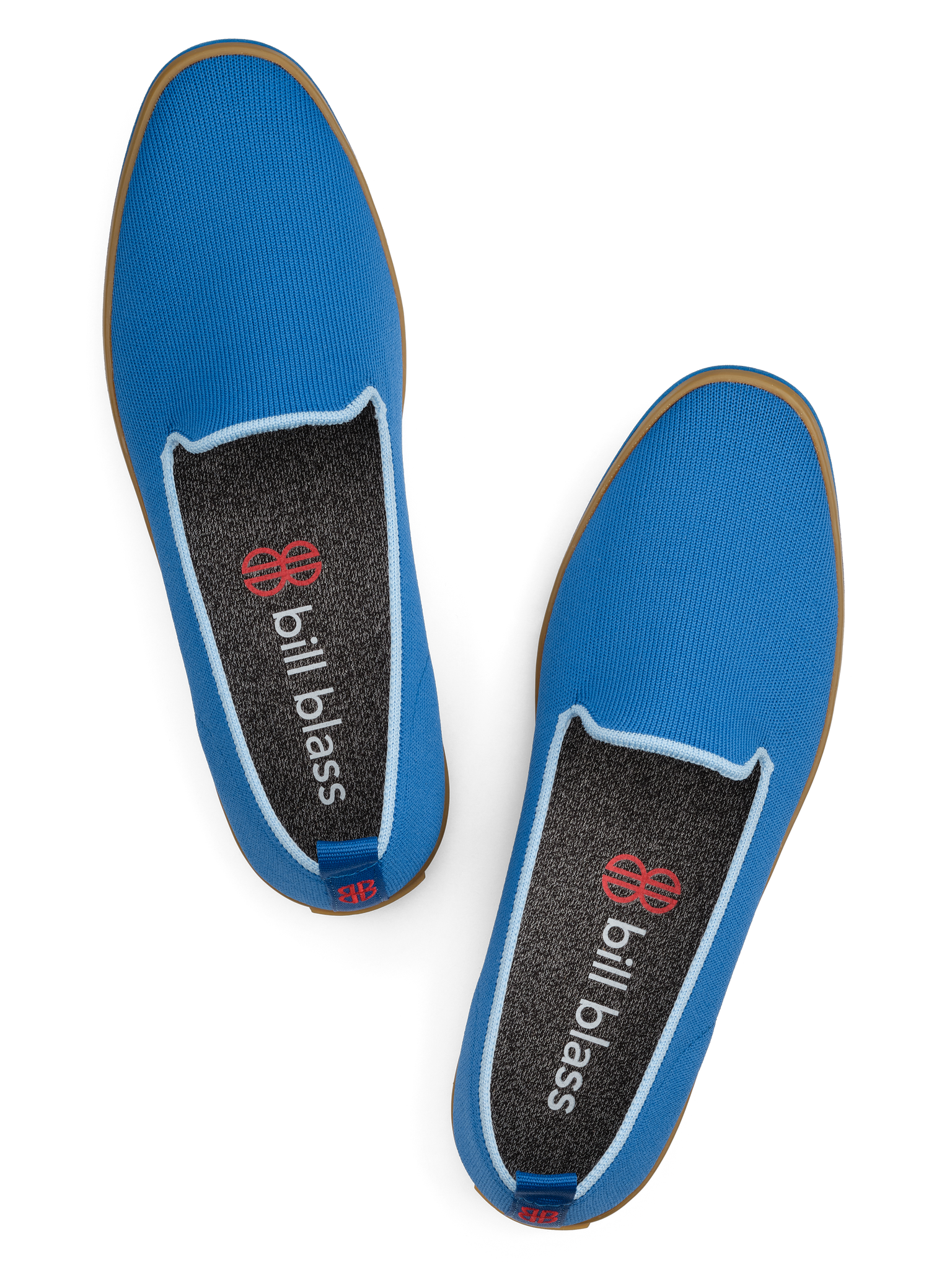 Sutton Knit Slip On seen from above - Sea Blue