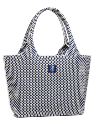 Large - Navy Diamond tote with pouch