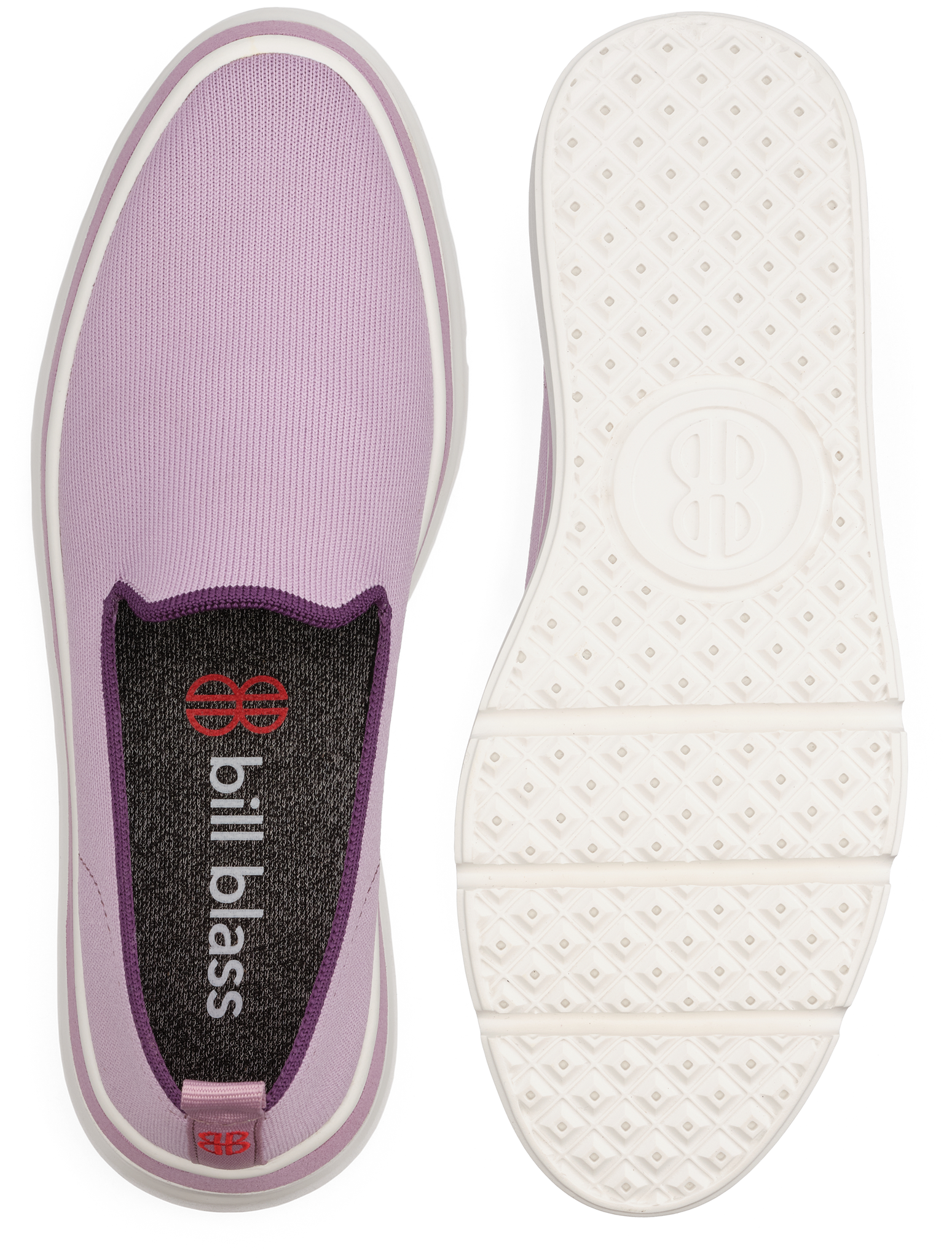 Sutton Knit Sneaker and sole seen from above - Fair Orchid