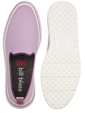 Sutton Knit Sneaker and sole seen from above - Fair Orchid