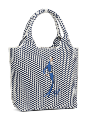 Sutton City Tote - Navy Diamond seen from the other front