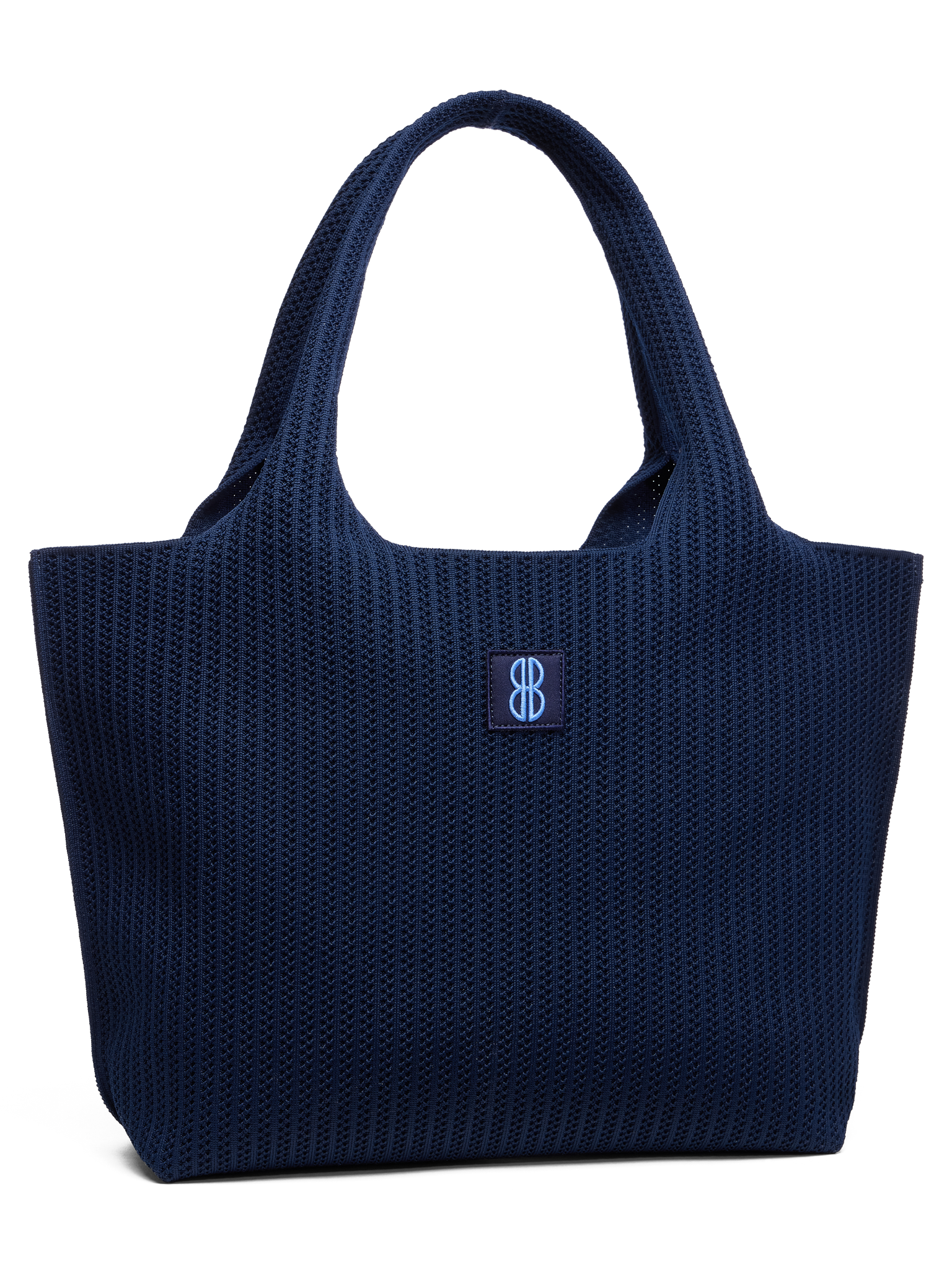 Navy Stripe tote seen from the front