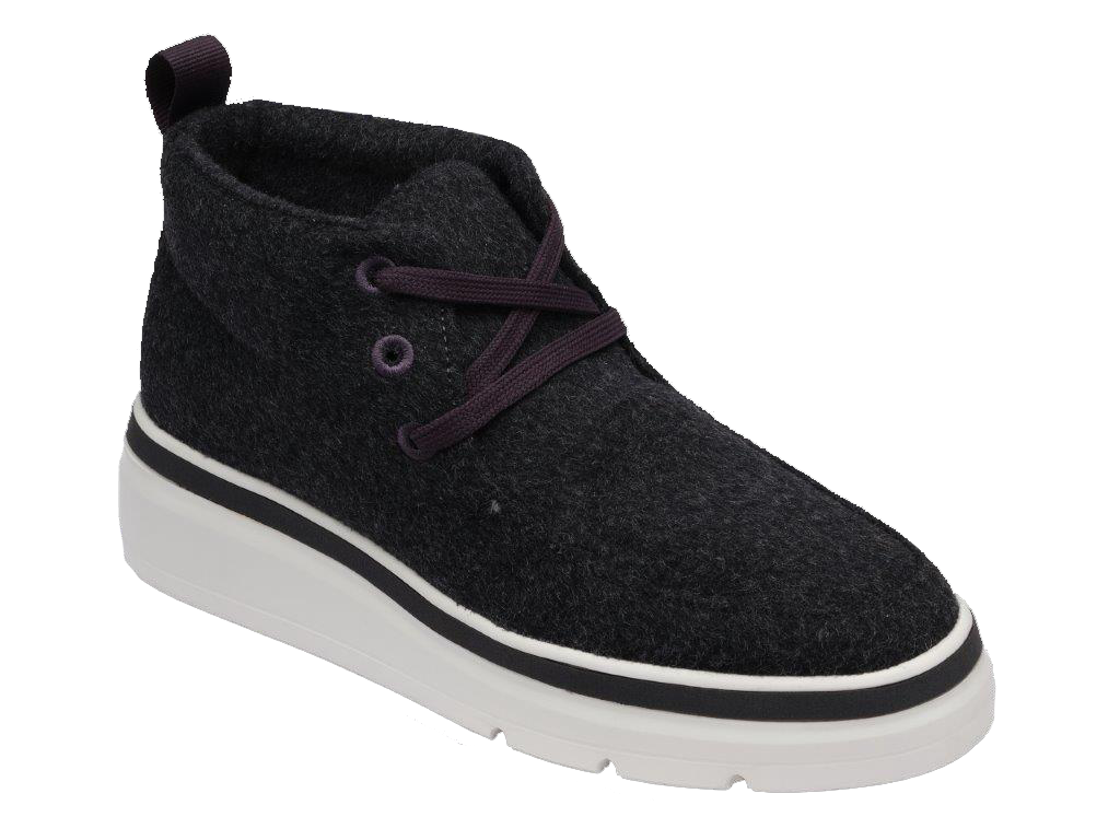 Mid Top Wool Sneaker seen from the front - Charcoal
