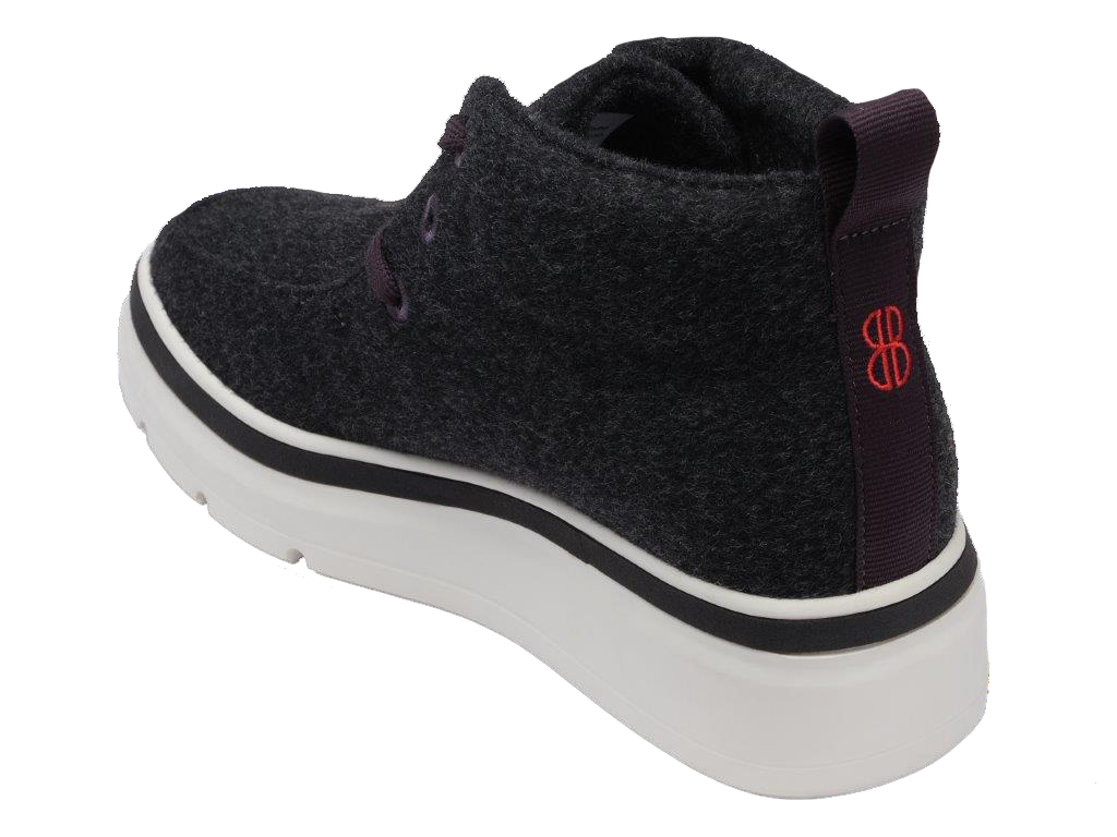 Mid Top Wool Sneaker seen from behind - Charcoal