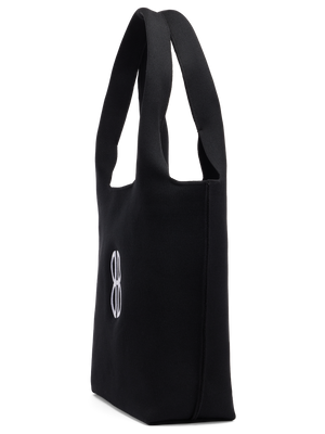 Sutton City Tote - Black Solid Monogram seen from the side