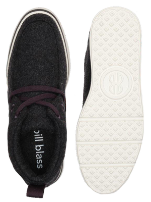 Mid Top Wool Sneaker and sole seen from above - Charcoal