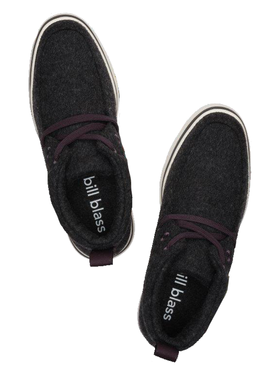 Mid Top Wool Sneaker seen from above - Charcoal