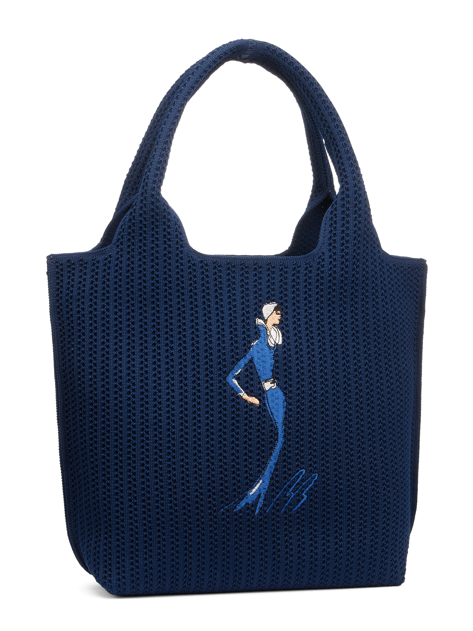 Sutton City Tote - Navy Stripe seen from the other front