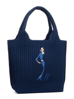 Sutton City Tote - Navy Stripe seen from the other front