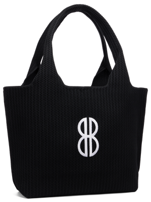 Sutton City Tote - Black Stripe Monogram seen from the other front