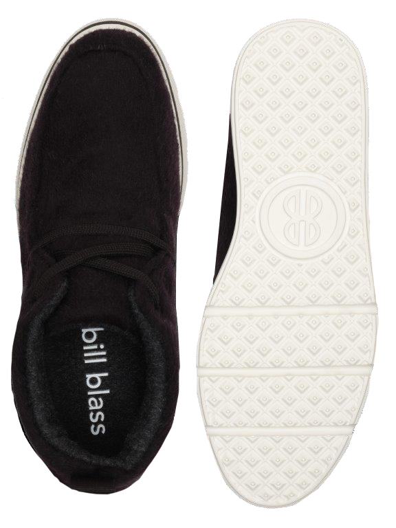 Mid Top Wool Sneaker and sole seen from above - Black