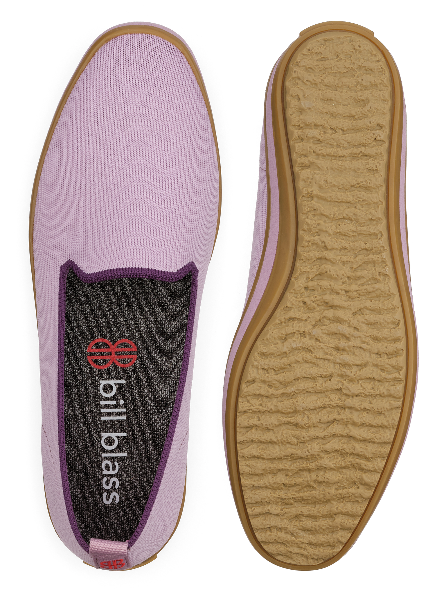 Sutton Knit Slip On and sole seen from above - Fair Orchid