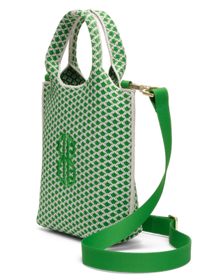 Sutton City Tote - Parakeet Green Diamond seen from the side