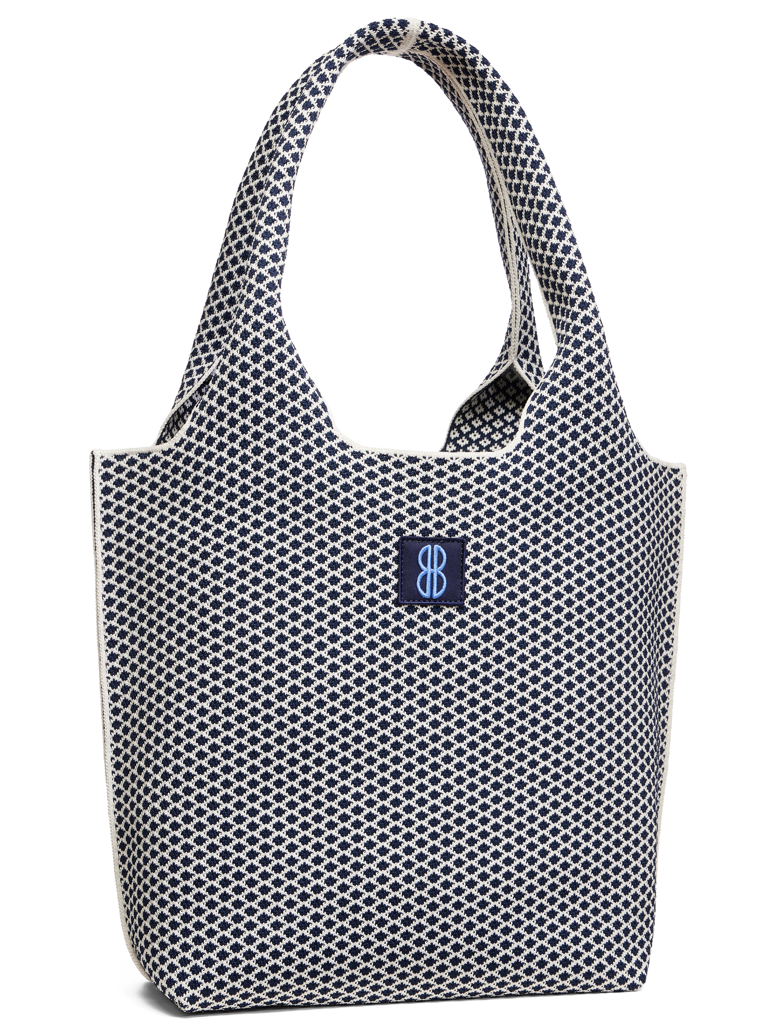 medium - Navy Diamond Tote With Pouch