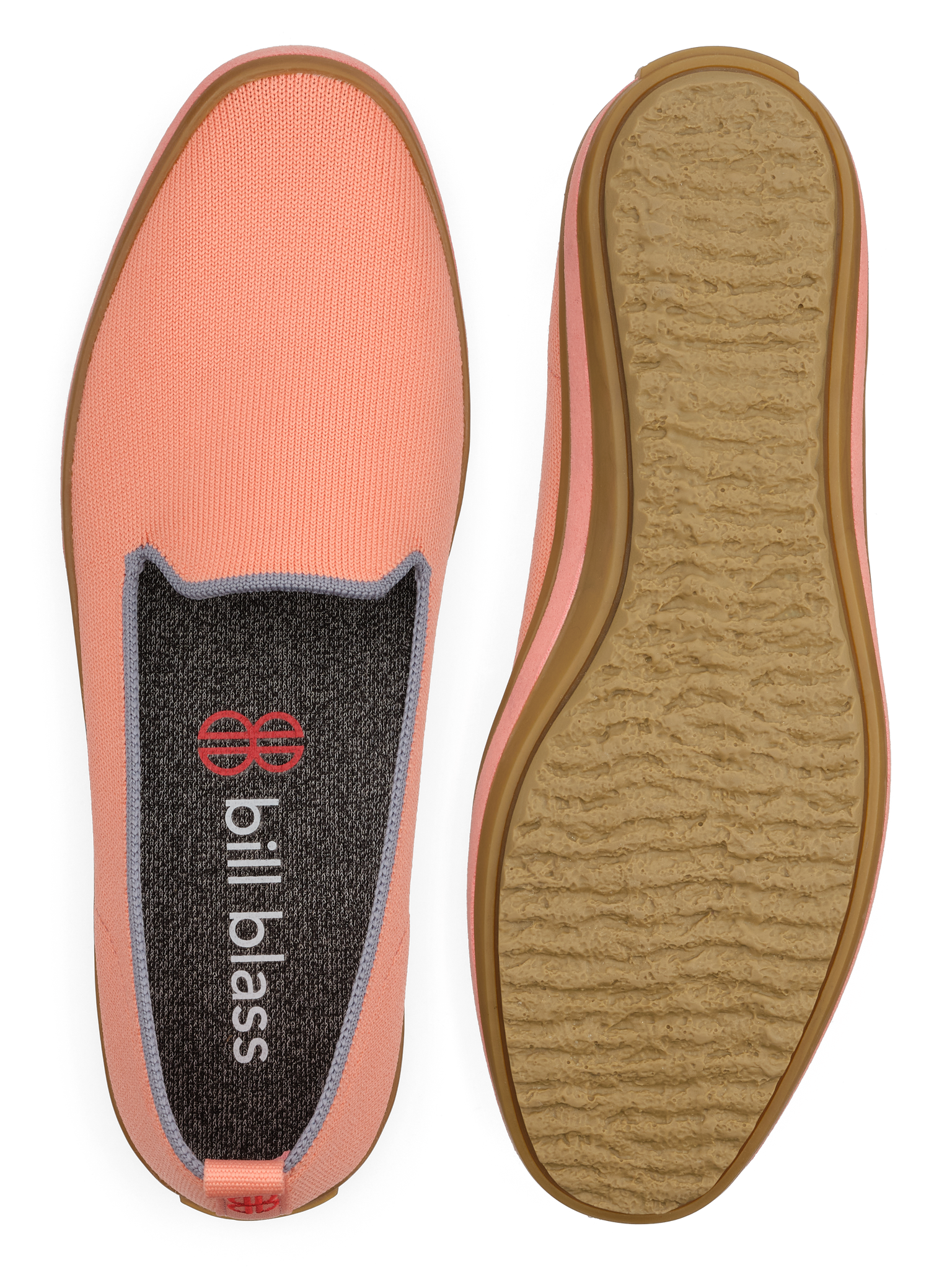 Sutton Knit Slip On and sole seen from above - Apricot