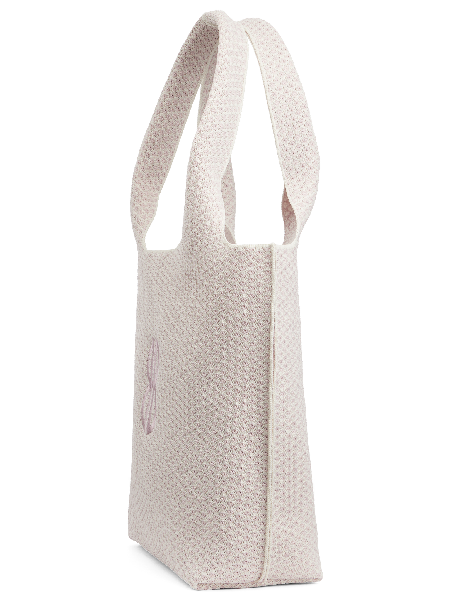 Sutton City Tote - Petal Pink Diamond Monogram seen from the side