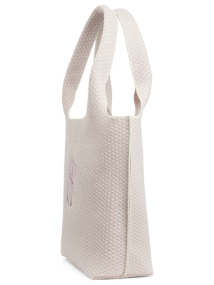 Sutton City Tote - Petal Pink Diamond Monogram seen from the side