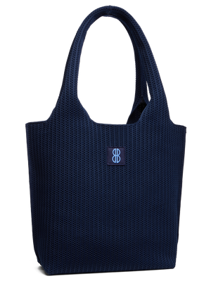 Medium - Navy Stripe Tote With Pouch