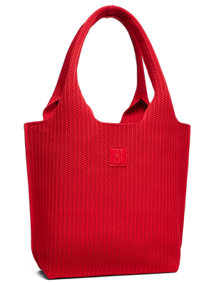 Red Stripe Tote seen from the front