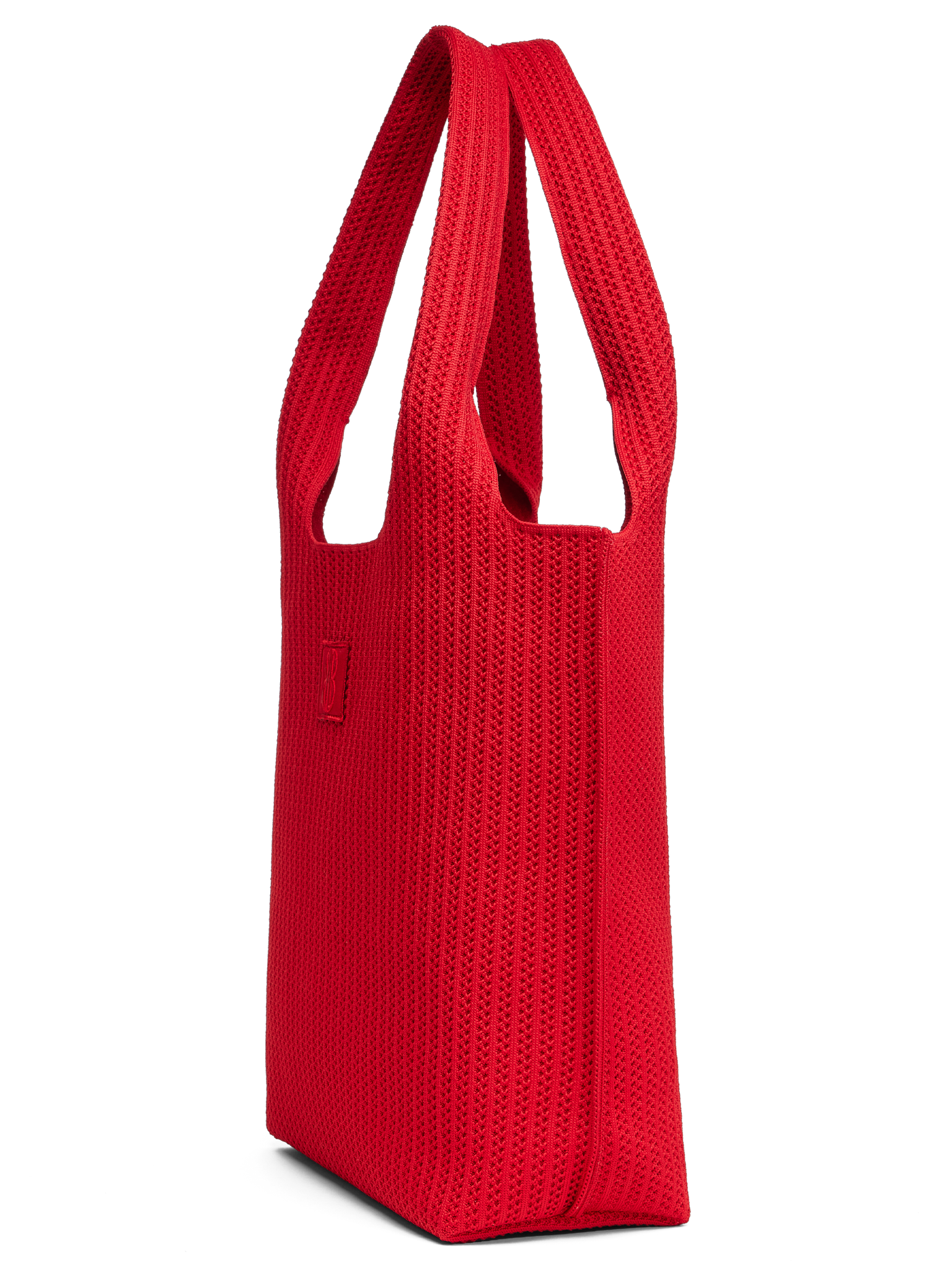 Red Stripe Tote seen from the side