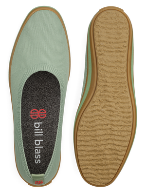 Sutton Knit Ballet and sole seen from above - Granite Green