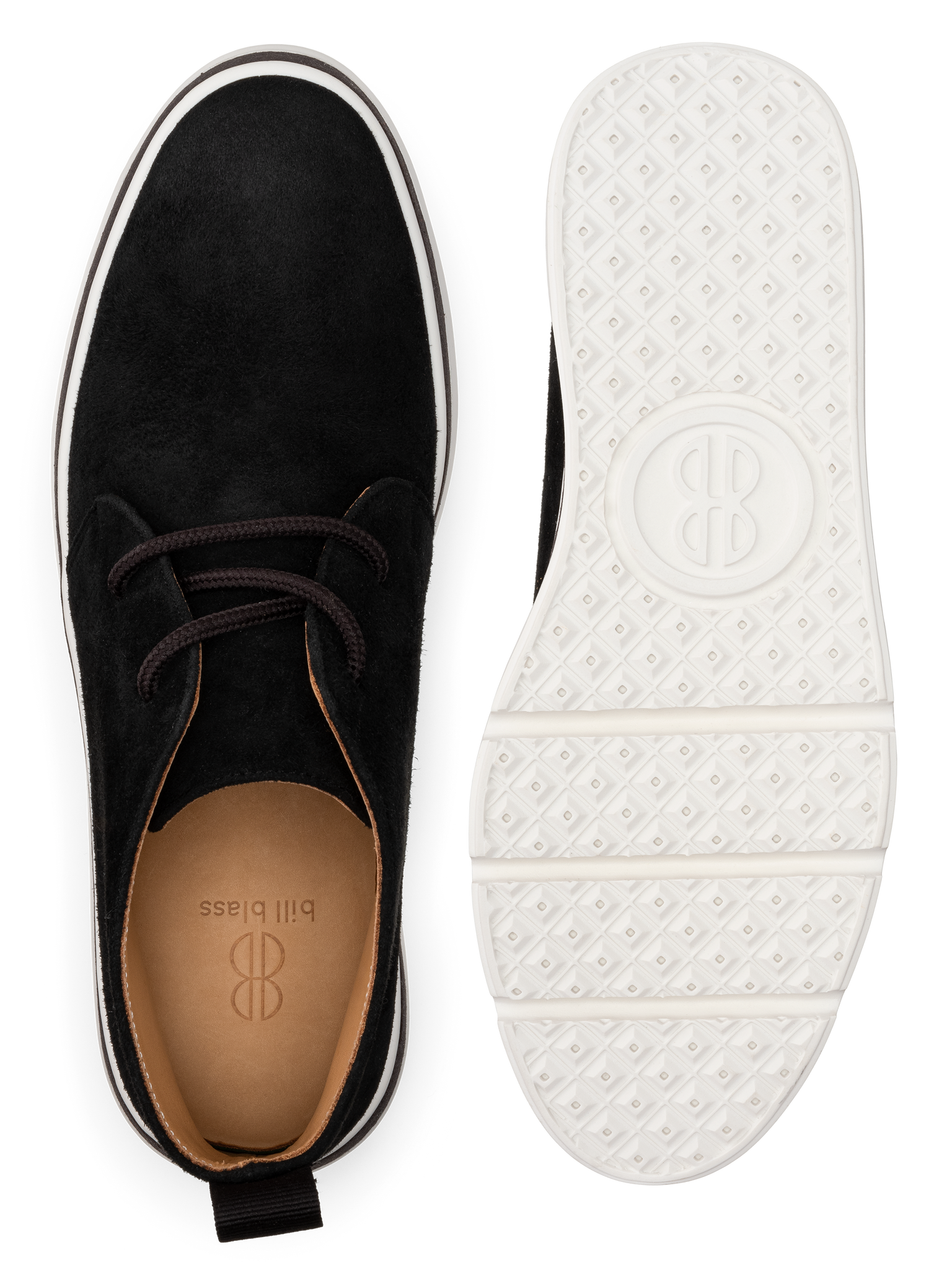 Mid Top Sneaker and sole seen from above - Black