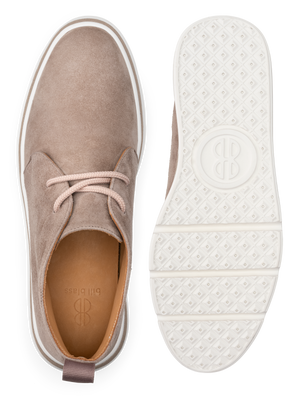 Mid Top Sneaker and sole seen from above - Stone Grey