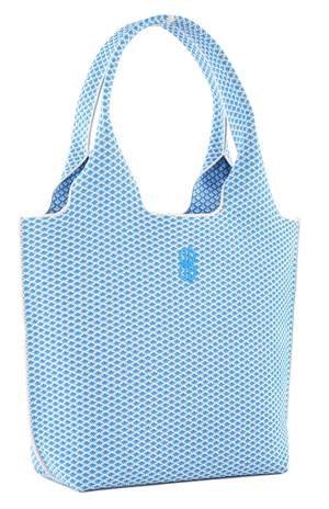 Sutton City Tote - Blue Diamond seen from the side