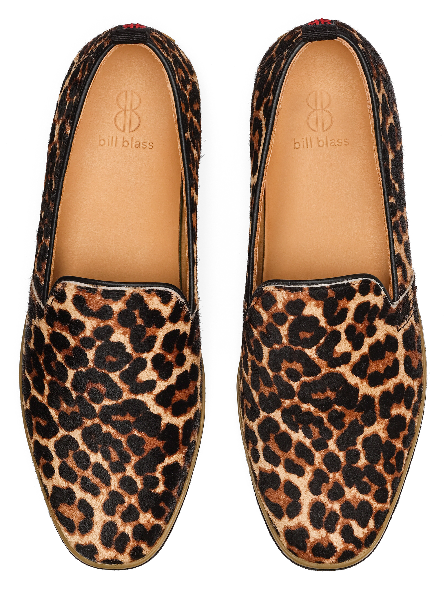 Sutton Suede Slip On seen from above - Leopard Hair Calf