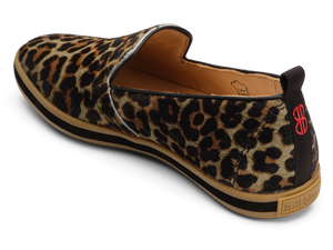 Sutton Slip On seen from behind - Sage Leopard Hair Calf