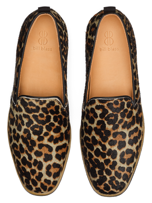Sutton Slip On seen from above - Sage Leopard Hair Calf