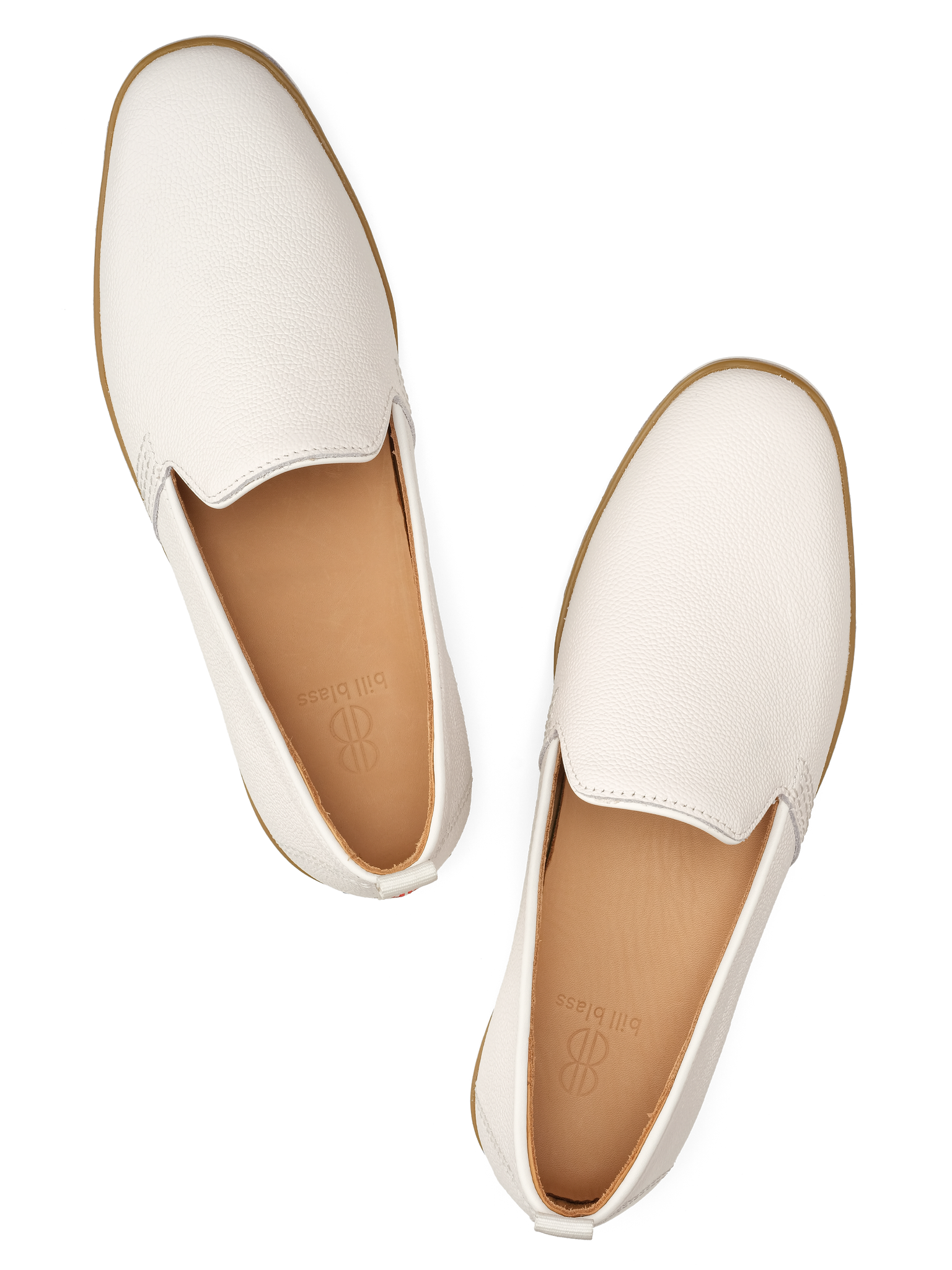 Sutton Leather Slip On seen from above - White