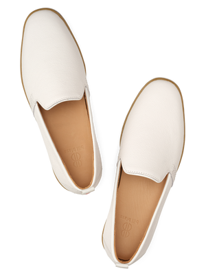 Sutton Leather Slip On seen from above - White