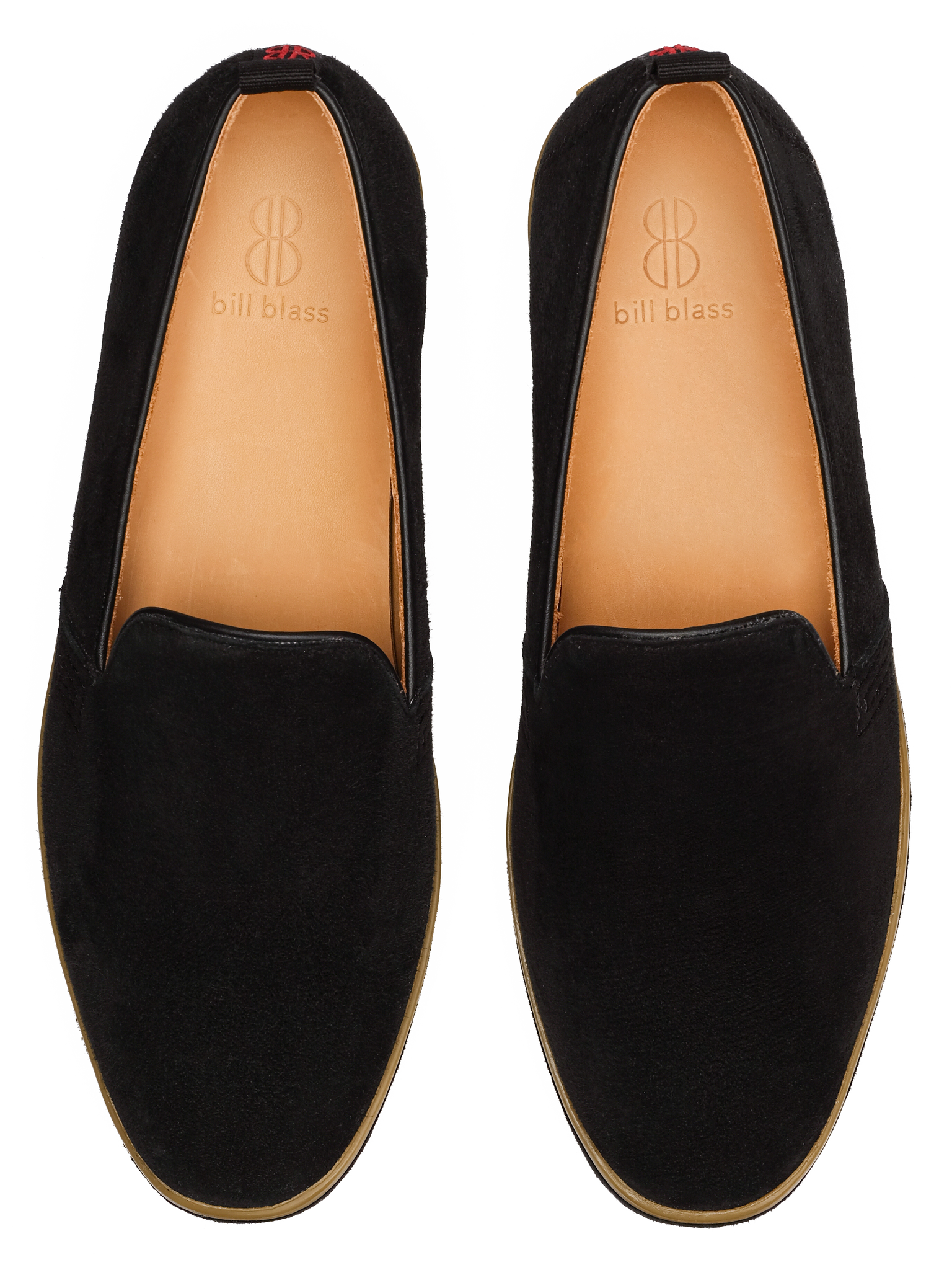 Sutton Suede Slip On seen from above - Black