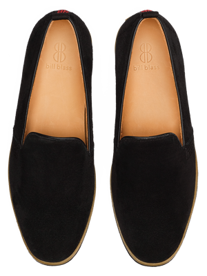 Sutton Suede Slip On seen from above - Black