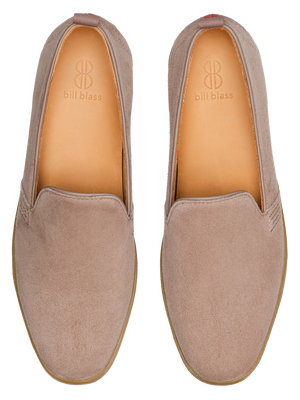 Sutton Suede Slip On seen from above - Stone Grey