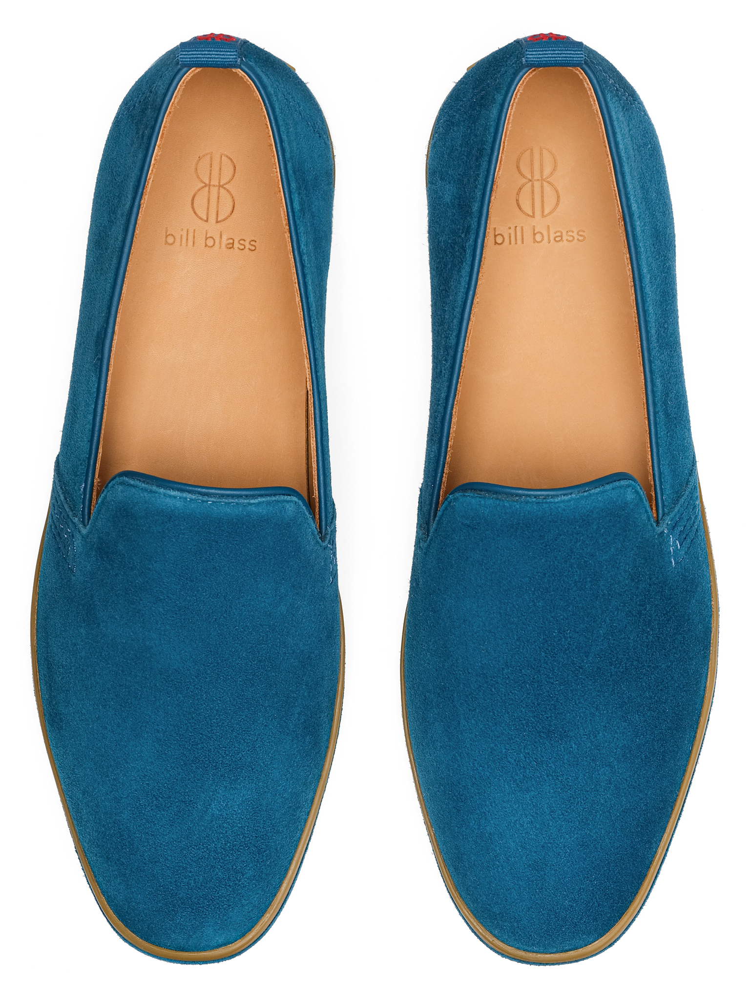 Sutton Suede Slip On seen from above - Teal