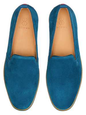 Sutton Suede Slip On seen from above - Teal