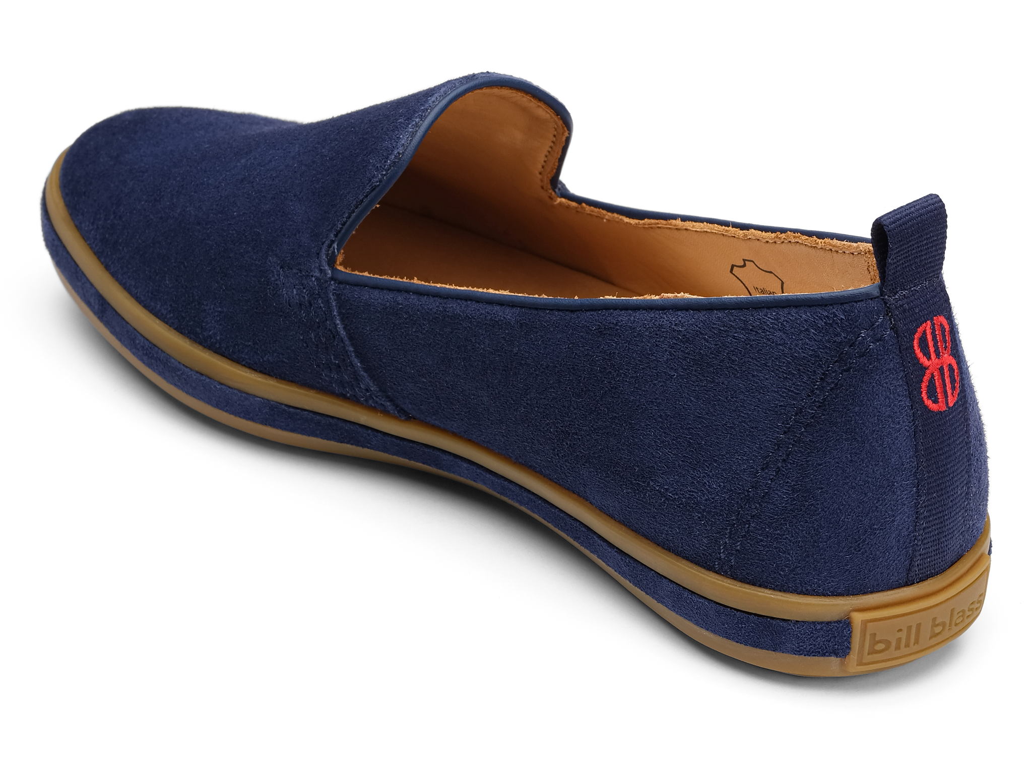 Sutton Suede Slip On seen from behind - Blueberry