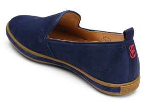 Sutton Suede Slip On seen from behind - Blueberry