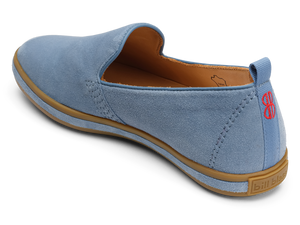 Sutton Suede Slip On seen from behind - Lagoon Blue