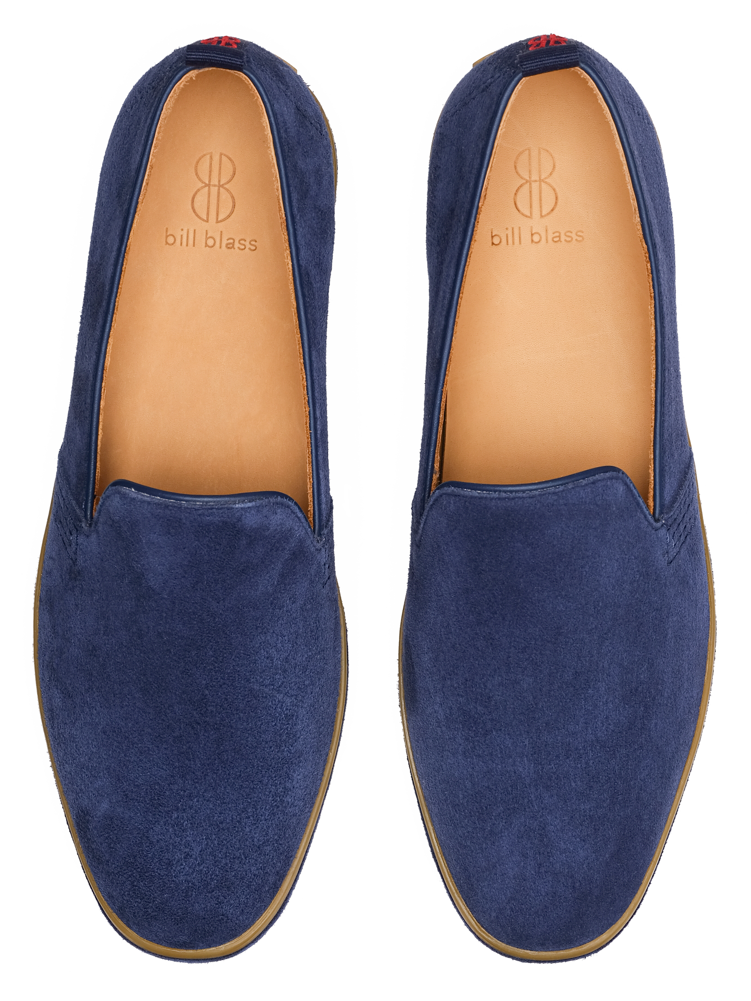 Sutton Suede Slip On seen from above - Blueberry