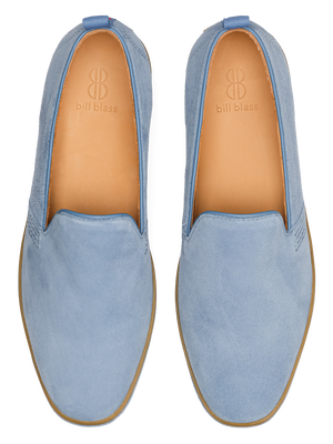 Sutton Suede Slip On seen from above - Lagoon Blue