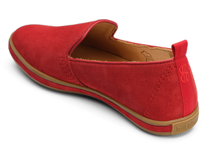 Sutton Suede Slip On seen from behind - Red