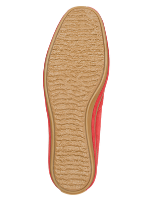 Sutton Suede Slip On and sole seen from above - Red